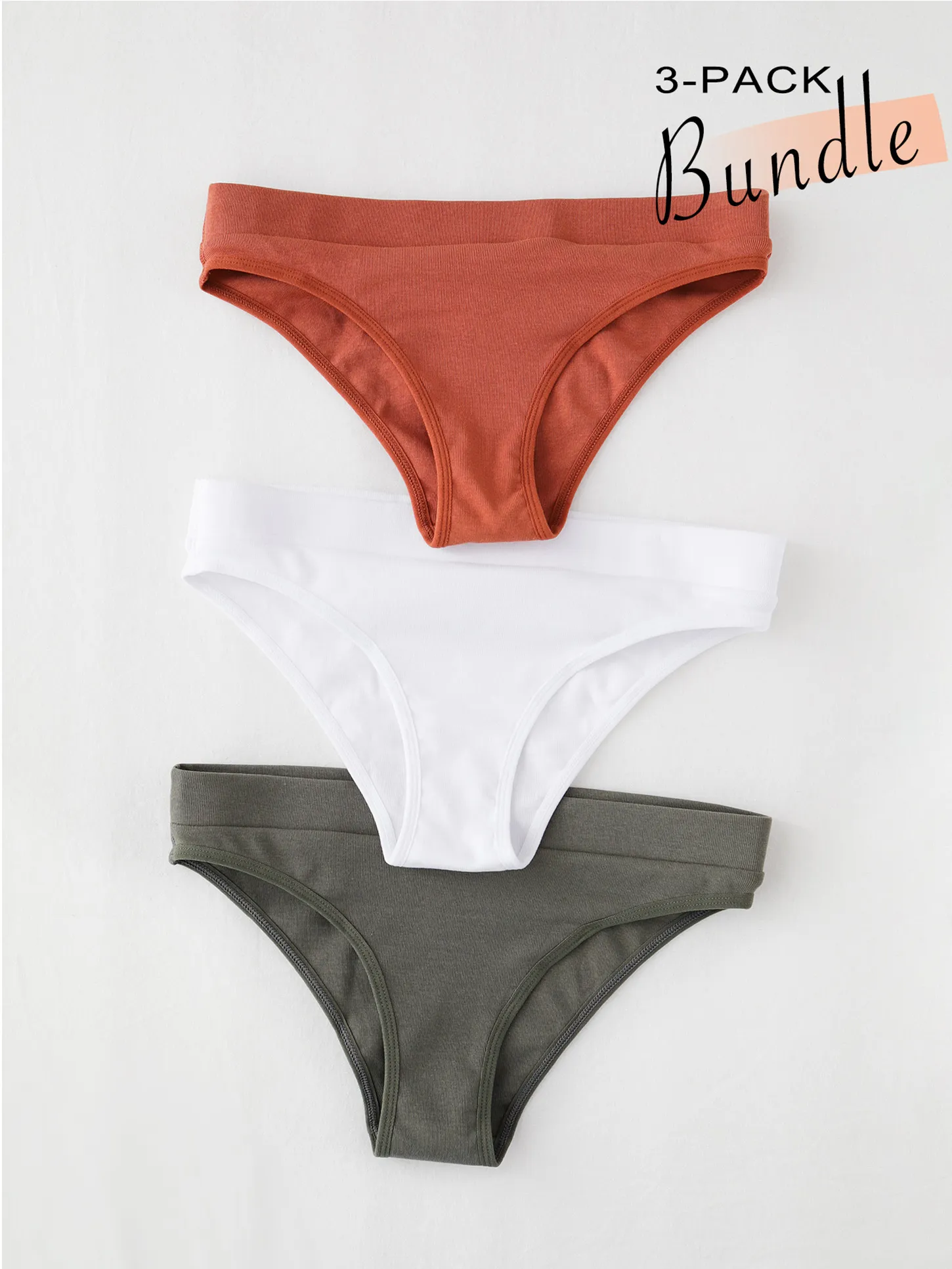 No Show Cotton Undies 3-Pack Bundle